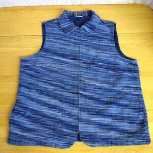Allison Daley Womens Size 16 Blue Wave Corduroy Style Womens Vest w/ Pockets!